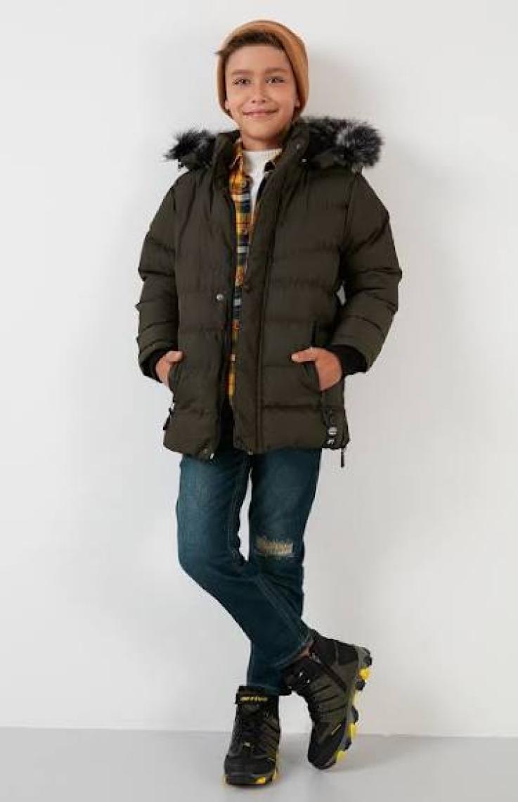 Lela Suni Kürklü Peluş Astarlı Çıkarılabilir Kapüşonlu Mont Erkek Çocuk MONT 5763028