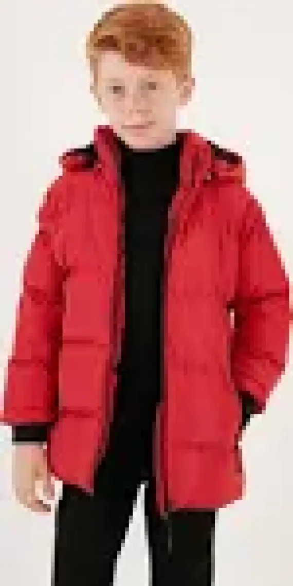 Lela Içi Peluş Astarlı Çıkarılabilir Kapüşonlu Şişme Mont Erkek Çocuk Mont 5763038
