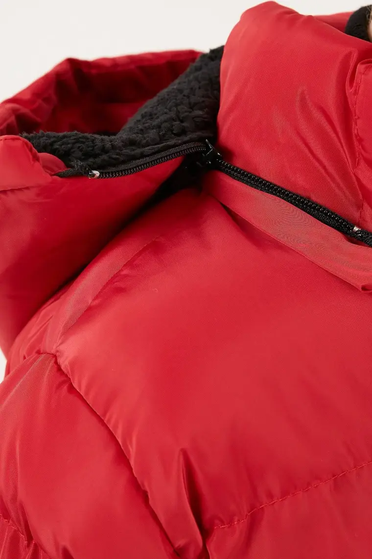 Lela Içi Peluş Astarlı Çıkarılabilir Kapüşonlu Şişme Mont Erkek Çocuk Mont 5763038