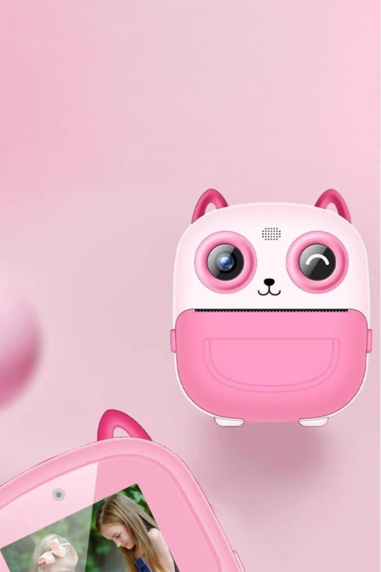 Torima Cmr-21 Pembe Dijital Video Kayıt App Destekli Fotoğraf Çocuk Kamerası Termal Resim Kağıt Baskılı Yazıcı