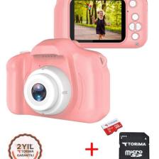 Torima Pembe Renk Sd Card  1080P Hd Çocuk Kamera Dijital Fotoğraf Makinesi 2.0 Inç Ekran