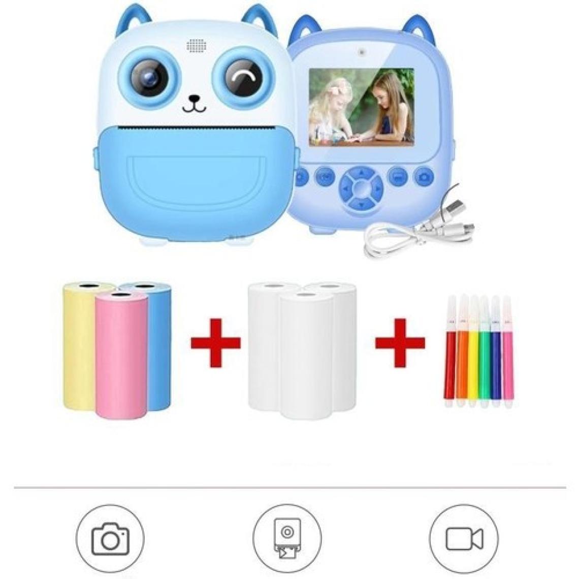 Torima Cmr-21 Mavi Dijital Video Kayıt Fotoğraf App Destekli Çocuk Kamerası Termal Resim Kağıt Baskılı Yazıcı