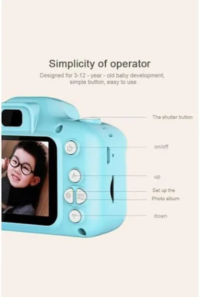 Torima Mavi Renk Mini 1080P Hd Çocuk Kamera Dijital Fotoğraf Makinesi 2.0 Inç Ekran