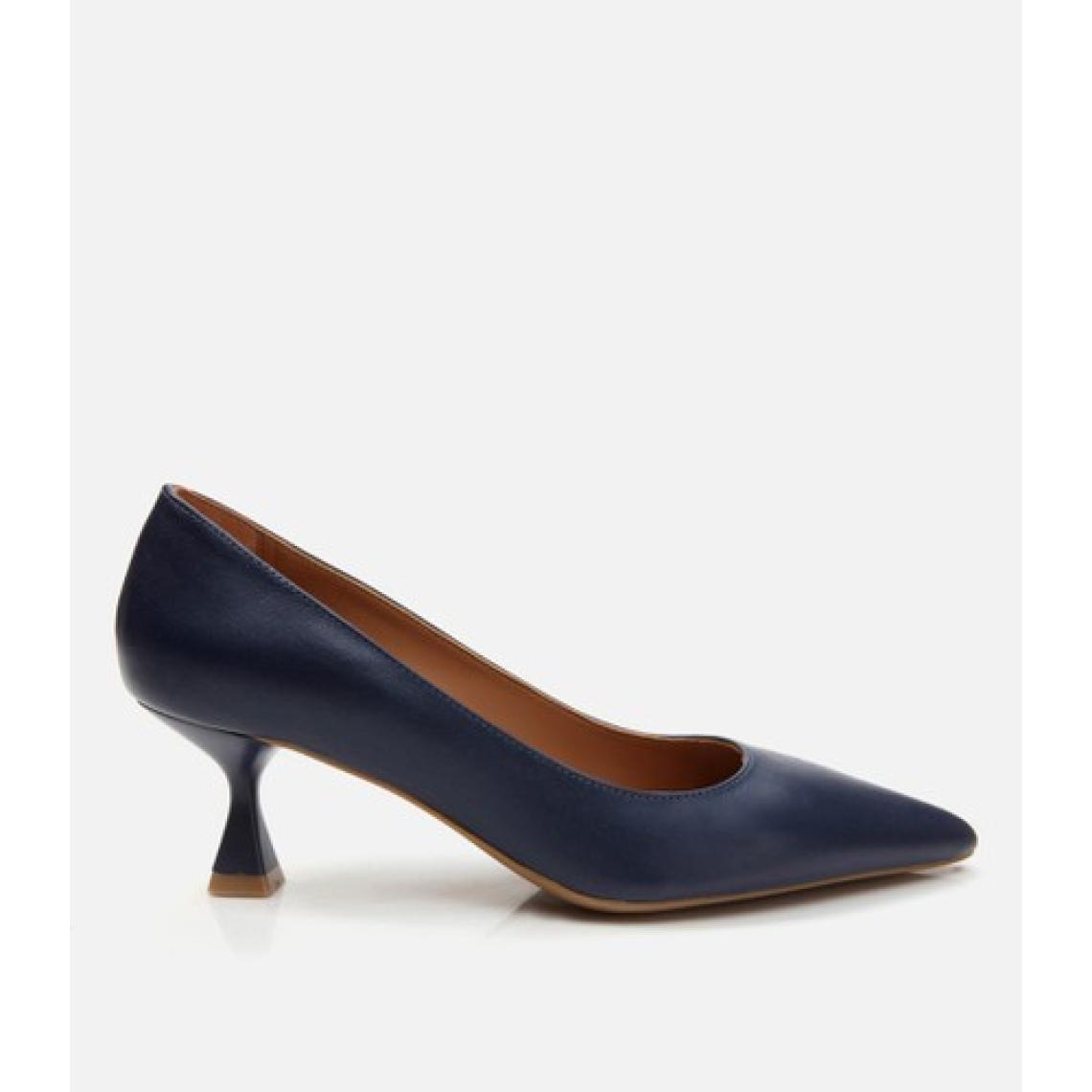 Hotiç 01AYH283190A680 HAKIKI Deri Lacivert Kadın Stiletto