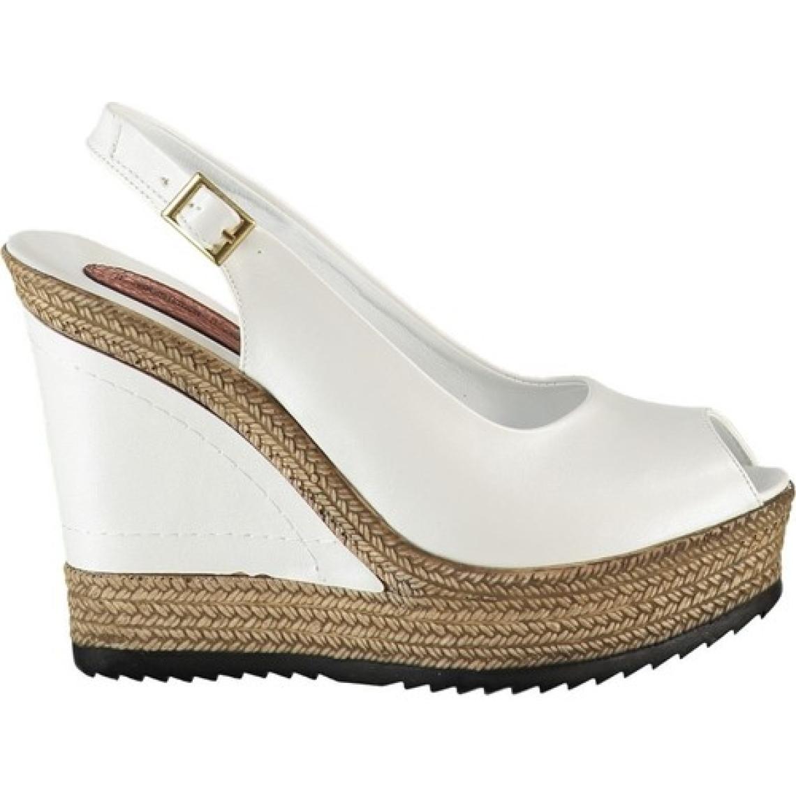 Fox Shoes Beyaz Kadın Dolgu Topuklu Ayakkabı 9674070803