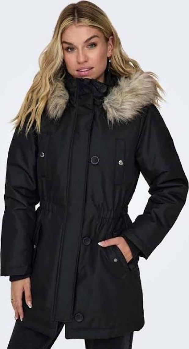 Only Kapüşonlu Siyah Kadın Parka 15304625
