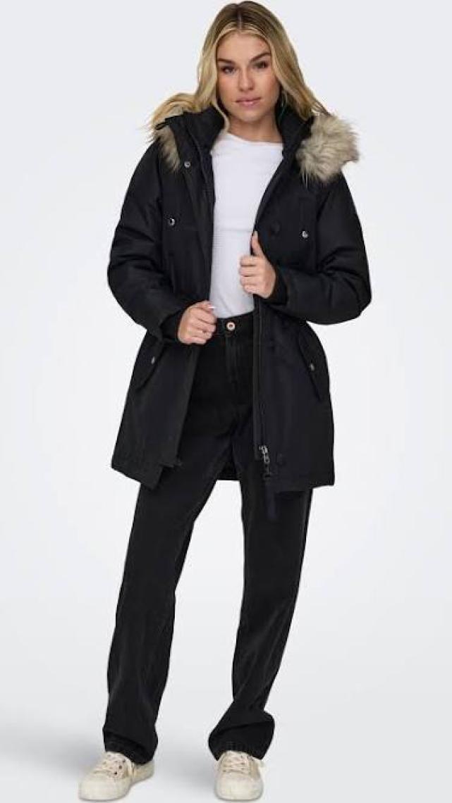 Only Kapüşonlu Siyah Kadın Parka 15304625