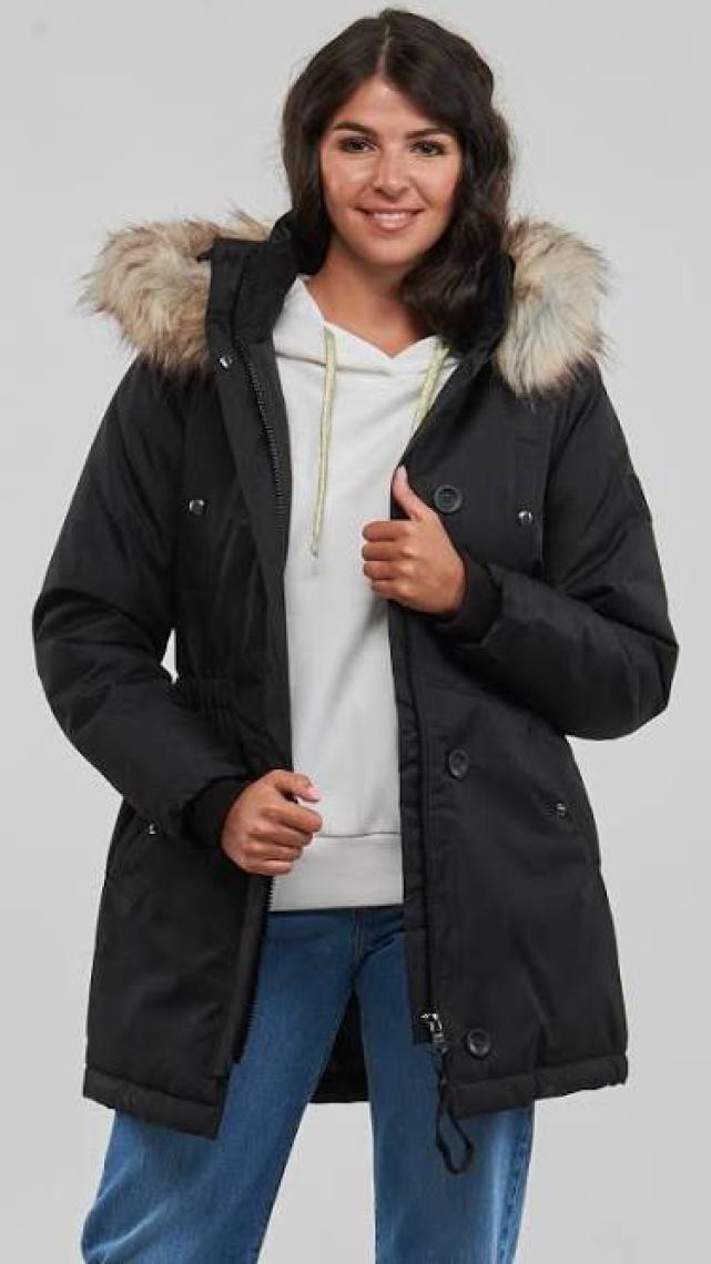 Only Kapüşonlu Siyah Kadın Parka 15304625