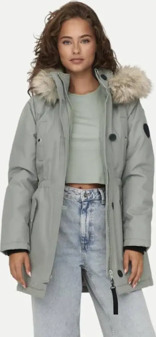 Only Kapüşonlu Yeşil Kadın Parka 15304625