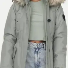 Only Kapüşonlu Yeşil Kadın Parka 15304625