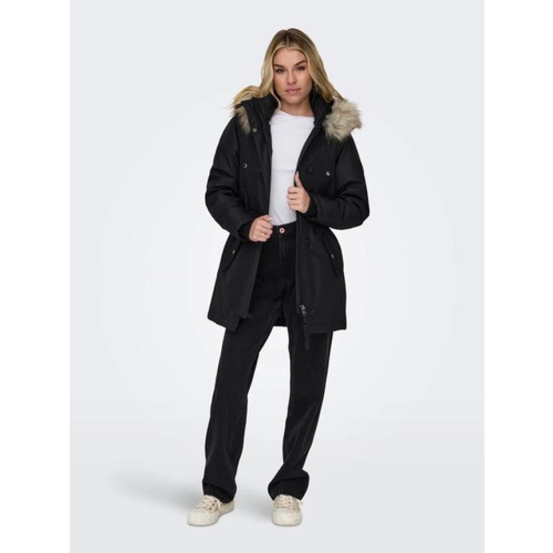 Only Kapüşonlu Siyah Kadın Parka 15304625