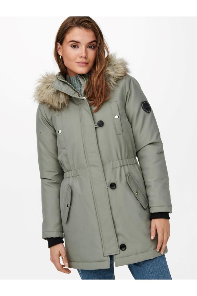 Only Kadın Onliris Kapüşonlu Parka 15213755 Yeşil
