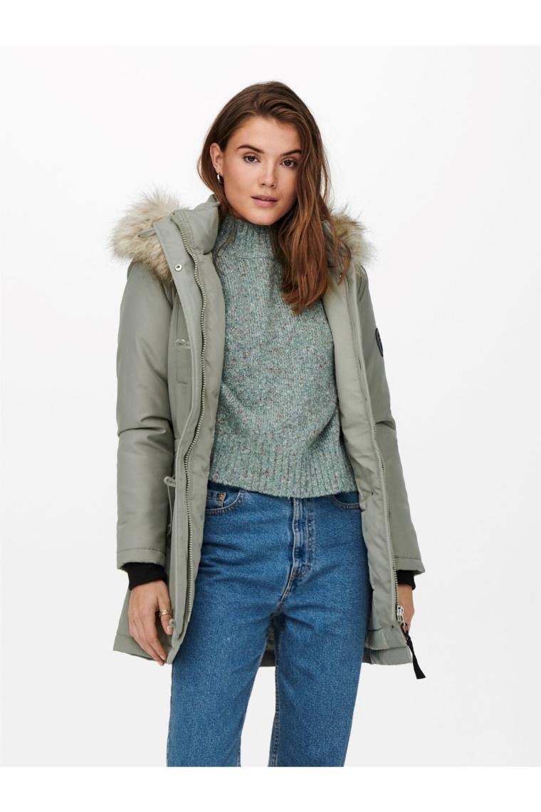 Only Kadın Onliris Kapüşonlu Parka 15213755 Yeşil