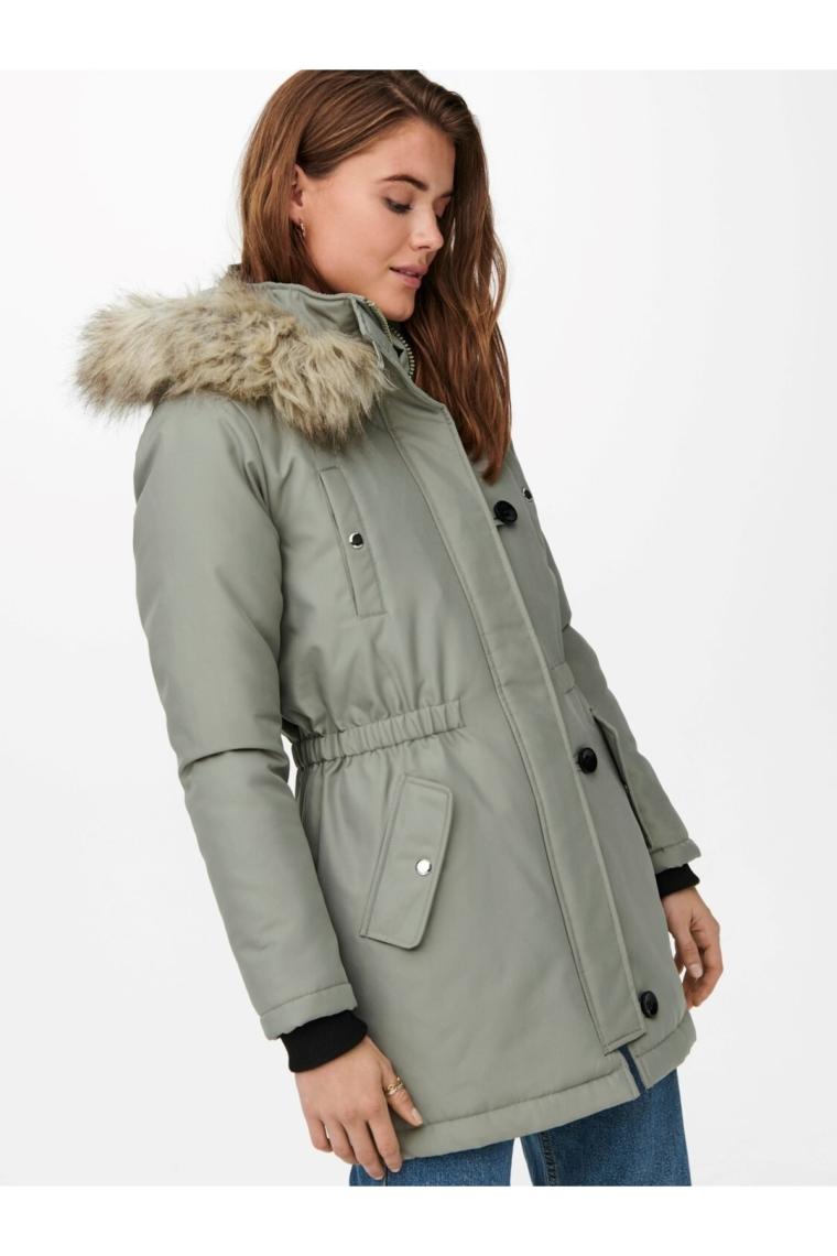 Only Kadın Onliris Kapüşonlu Parka 15213755 Yeşil