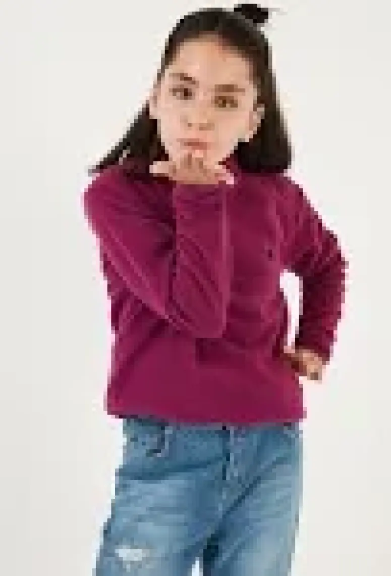 Lela Yumuşak Dokulu Fermuarlı Dik Yaka Şardonlu Kışlık Polar Unisex Çocuk Polar 5905002