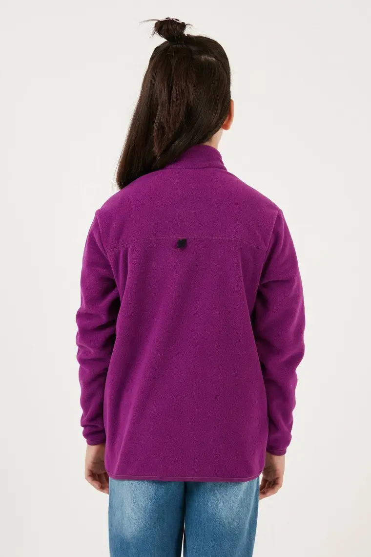 Lela Yumuşak Dokulu Fermuarlı Dik Yaka Şardonlu Kışlık Polar Unisex Çocuk Polar 5905002