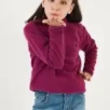 Lela Yumuşak Dokulu Fermuarlı Dik Yaka Şardonlu Kışlık Polar Unisex Çocuk Polar 5905002