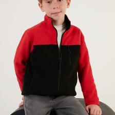 Lela Yumuşak Dokulu Fermuarlı Renk Bloklu Dik Yaka Cepli Polar Unisex Çocuk Polar 5905001