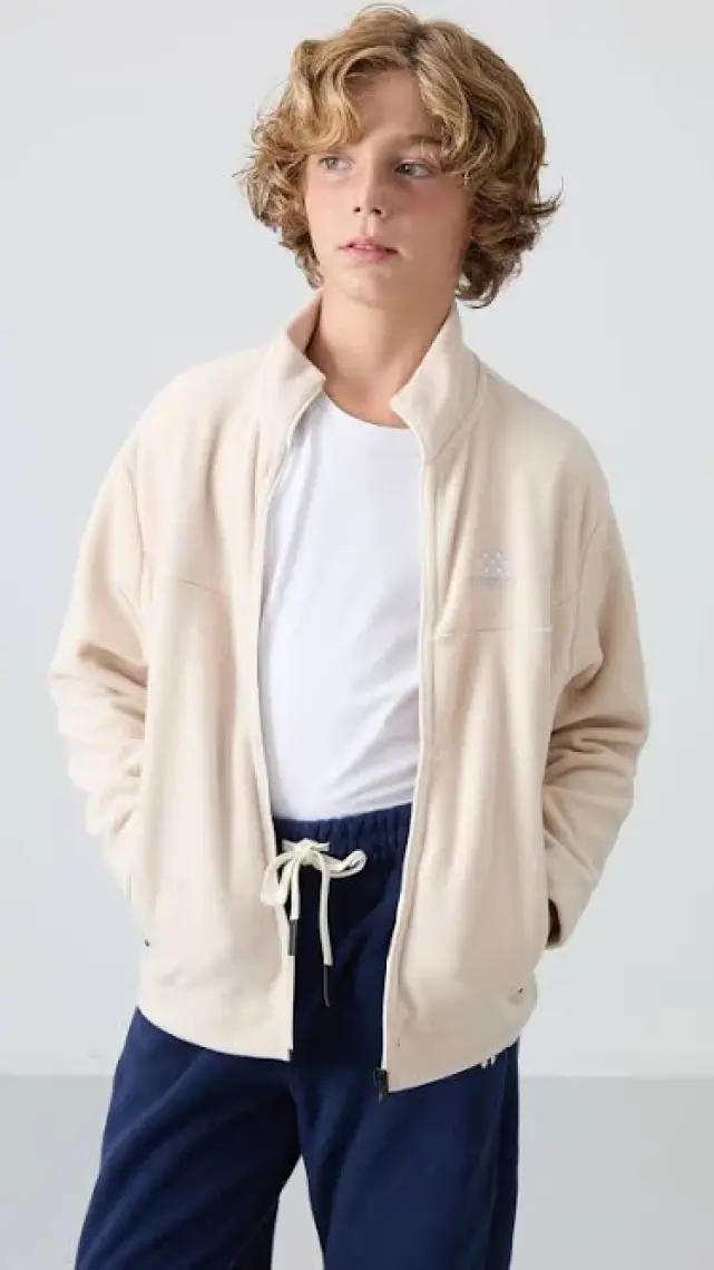 Tommy Life Siyah Kalın Yumuşak Dokulu Standart Fit Nakışlı Polar Erkek Çocuk Sweatshirt - 11223