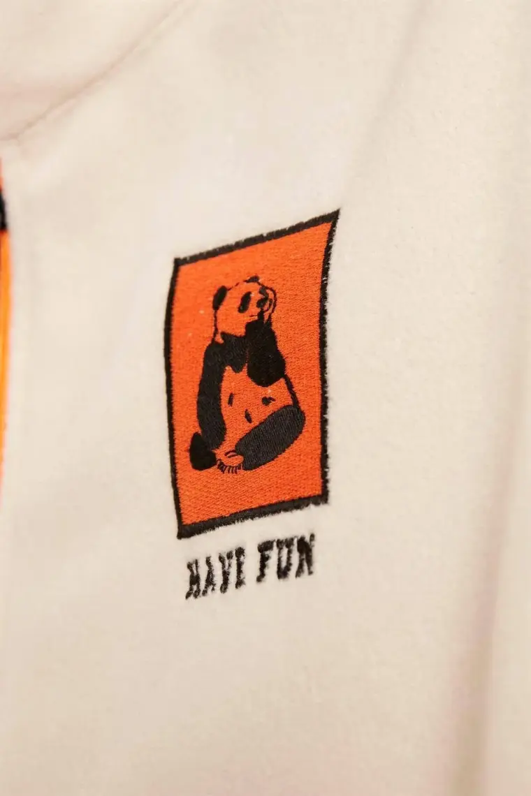 Bad Bear Fun Full-Zip Kids Marshmallow Beyaz  Fermuarlı Çocuk Polar Sweatshirt
