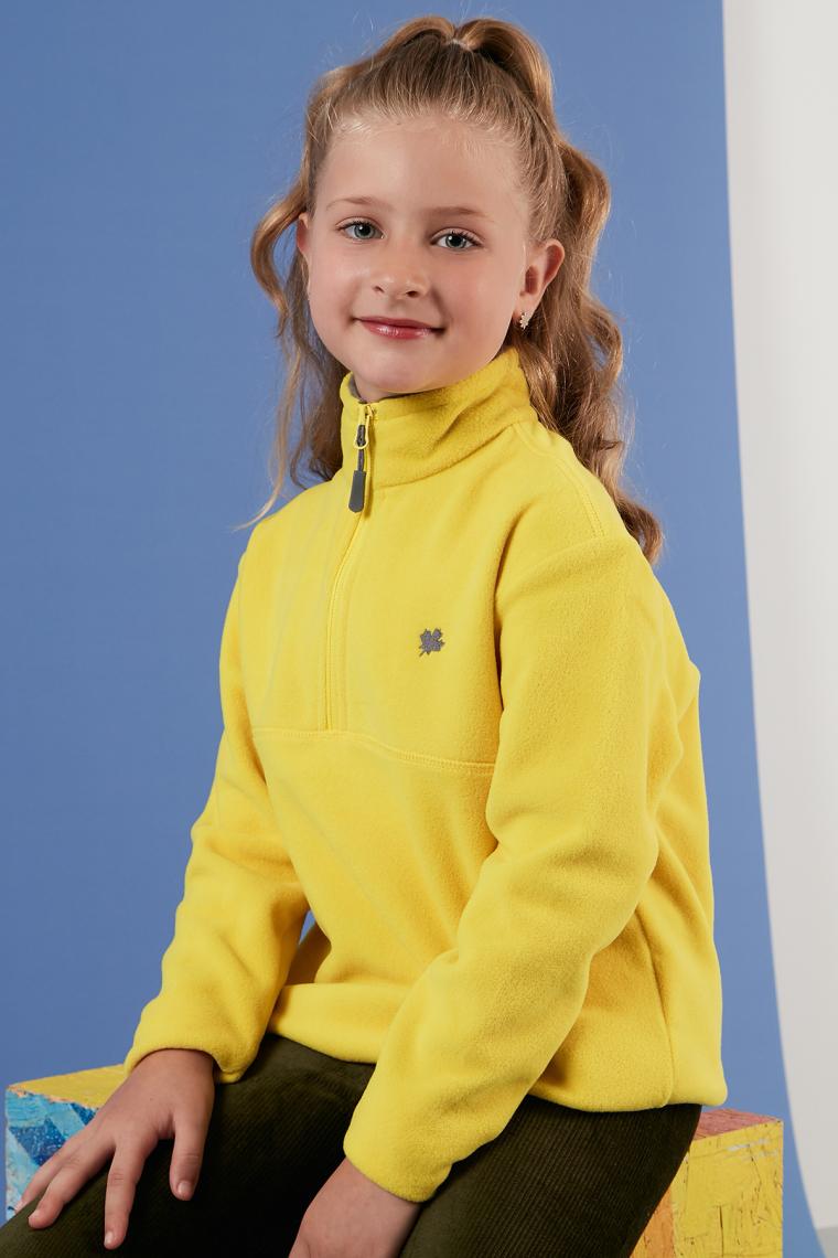 Lela Yumuşak Dokulu Fermuarlı Dik Yaka Şardonlu Kışlık Polar Unisex Çocuk Polar 5905002