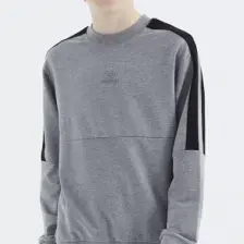 Tommy Life Gri Melanj Basic O Yaka Erkek Çocuk Sweatshirt - 11182