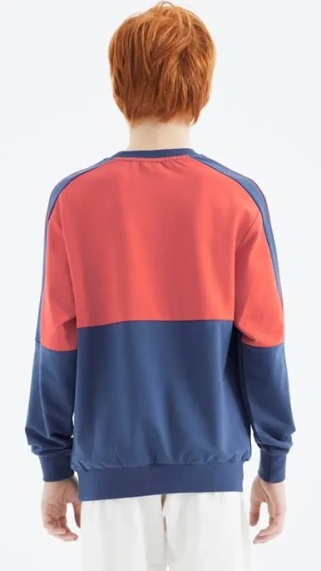 Tommy Life Gri Melanj Basic O Yaka Erkek Çocuk Sweatshirt - 11182