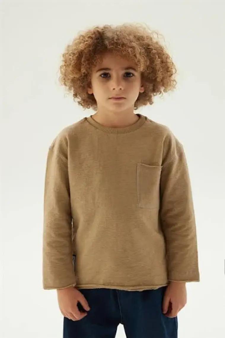 Nebbati Erkek Çocuk Bej Sweatshirt