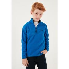 Lela Yumuşak Dokulu Fermuarlı Dik Yaka Şardonlu Kışlık Polar Unisex Çocuk Polar 5905002