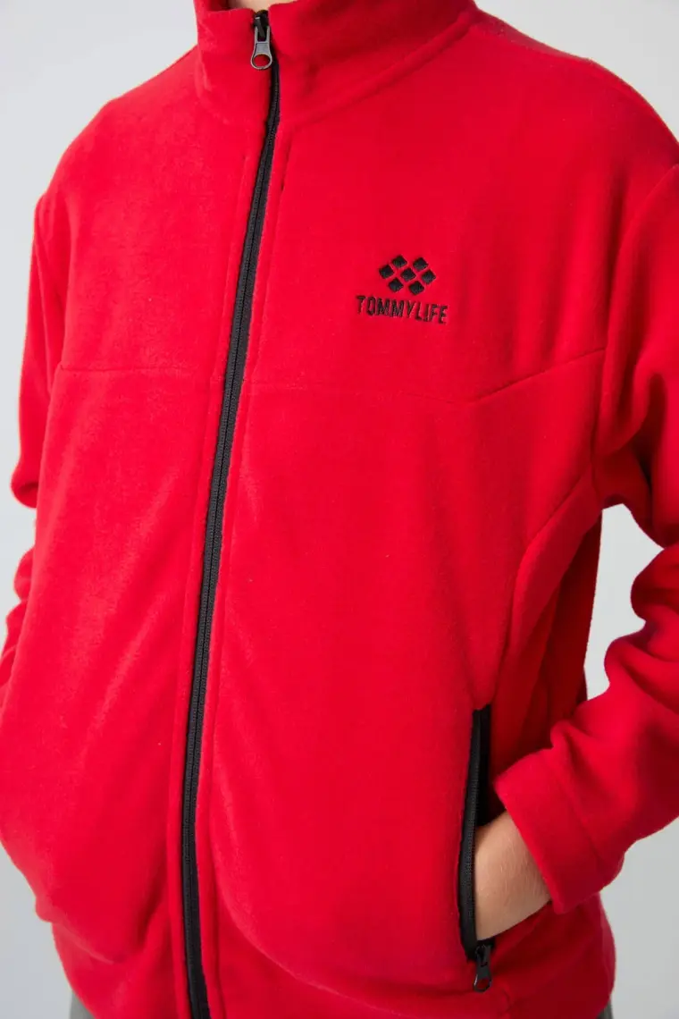 Erguvan Kalın Yumuşak Dokulu Standart Fit Nakışlı Polar Erkek Çocuk Sweatshirt - 11223