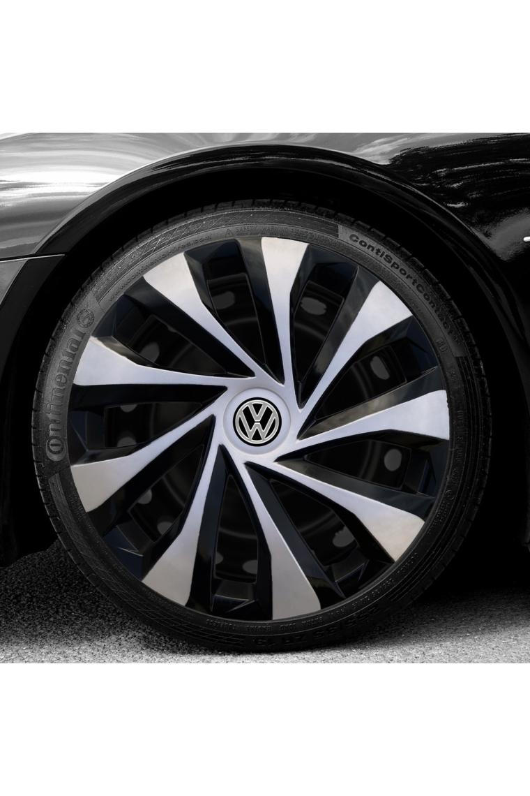 HMNL Volkswagen Arteon 14'' Inç Gri - Siyah 4'lü Set Jant Kapağı Çelik Jant Görünümlü