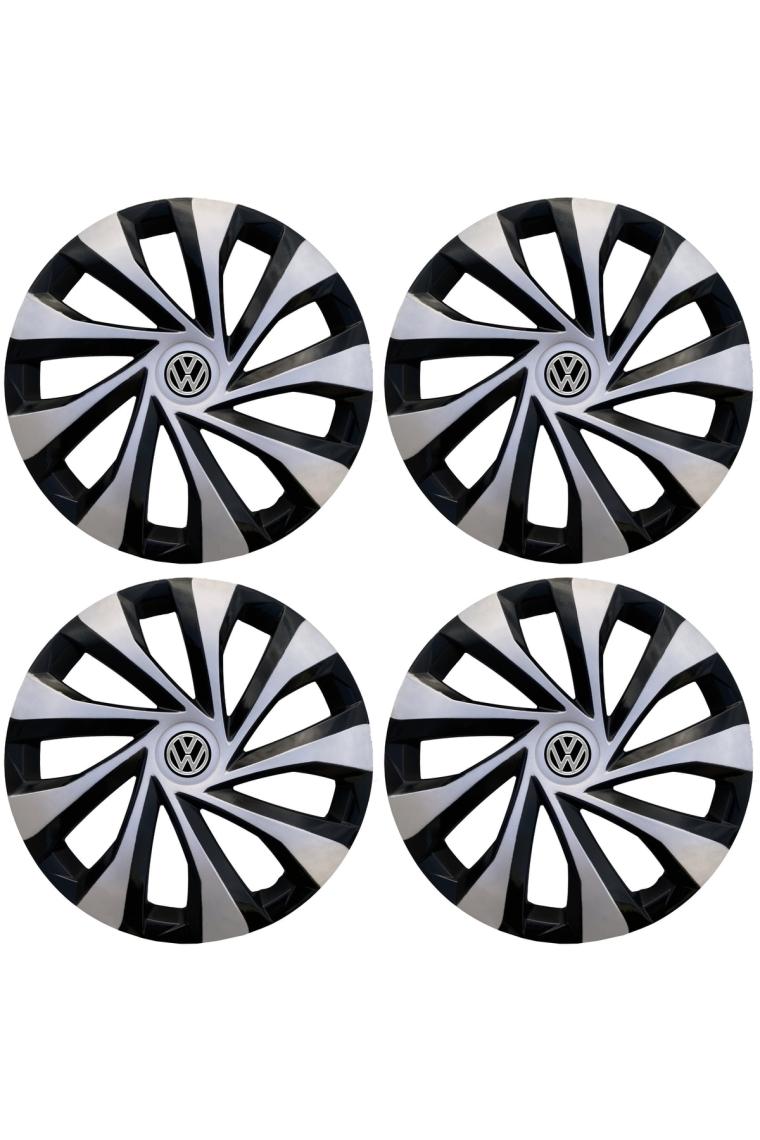 HMNL Volkswagen Arteon 14'' Inç Gri - Siyah 4'lü Set Jant Kapağı Çelik Jant Görünümlü