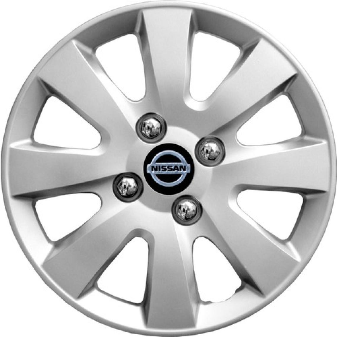 PackGar Nissan Almera 15 Inç Jant Kapağı Amblemli Gri 4 Adet 1 Takım 127