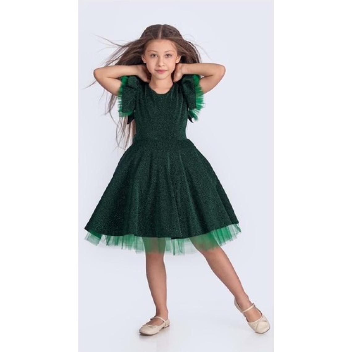 Mnk Baby & Kids Simli Şanzelize Kız Çocuk Abiye Elbise M00669