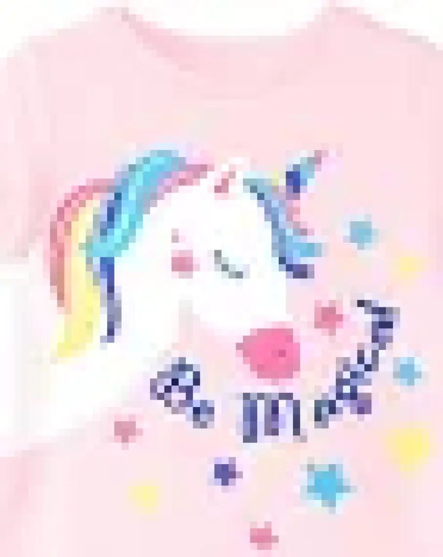Denokids Unicorn Magic Kız Çocuk Pembe Elbise