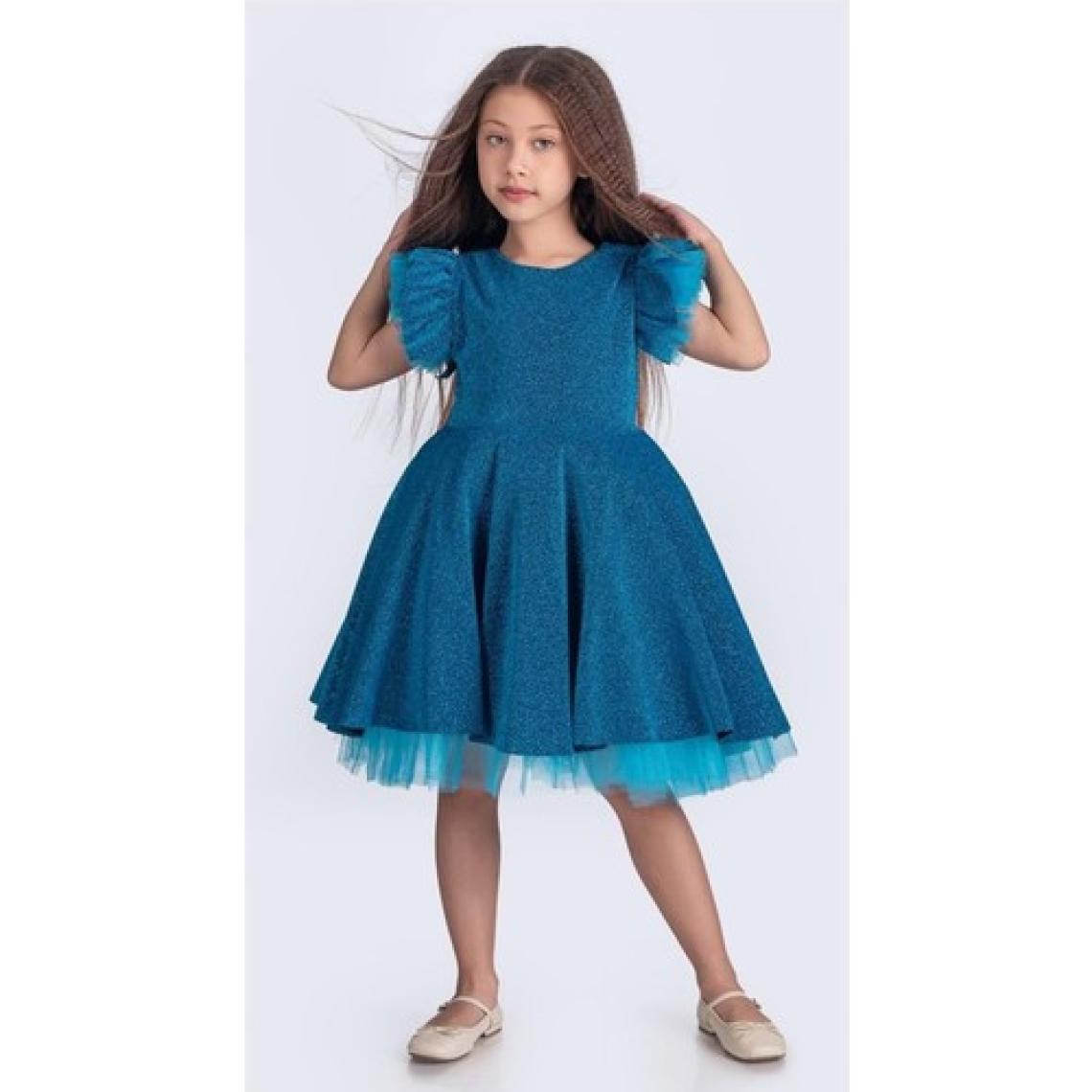Mnk Baby & Kids Simli Şanzelize Kız Çocuk Abiye Elbise M00669