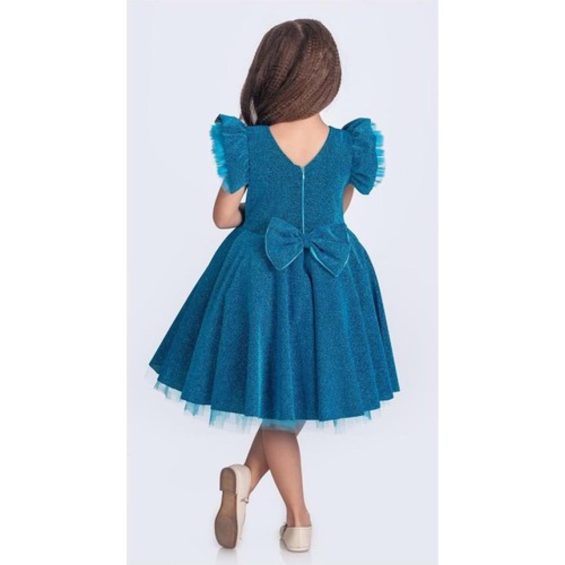 Mnk Baby & Kids Simli Şanzelize Kız Çocuk Abiye Elbise M00669
