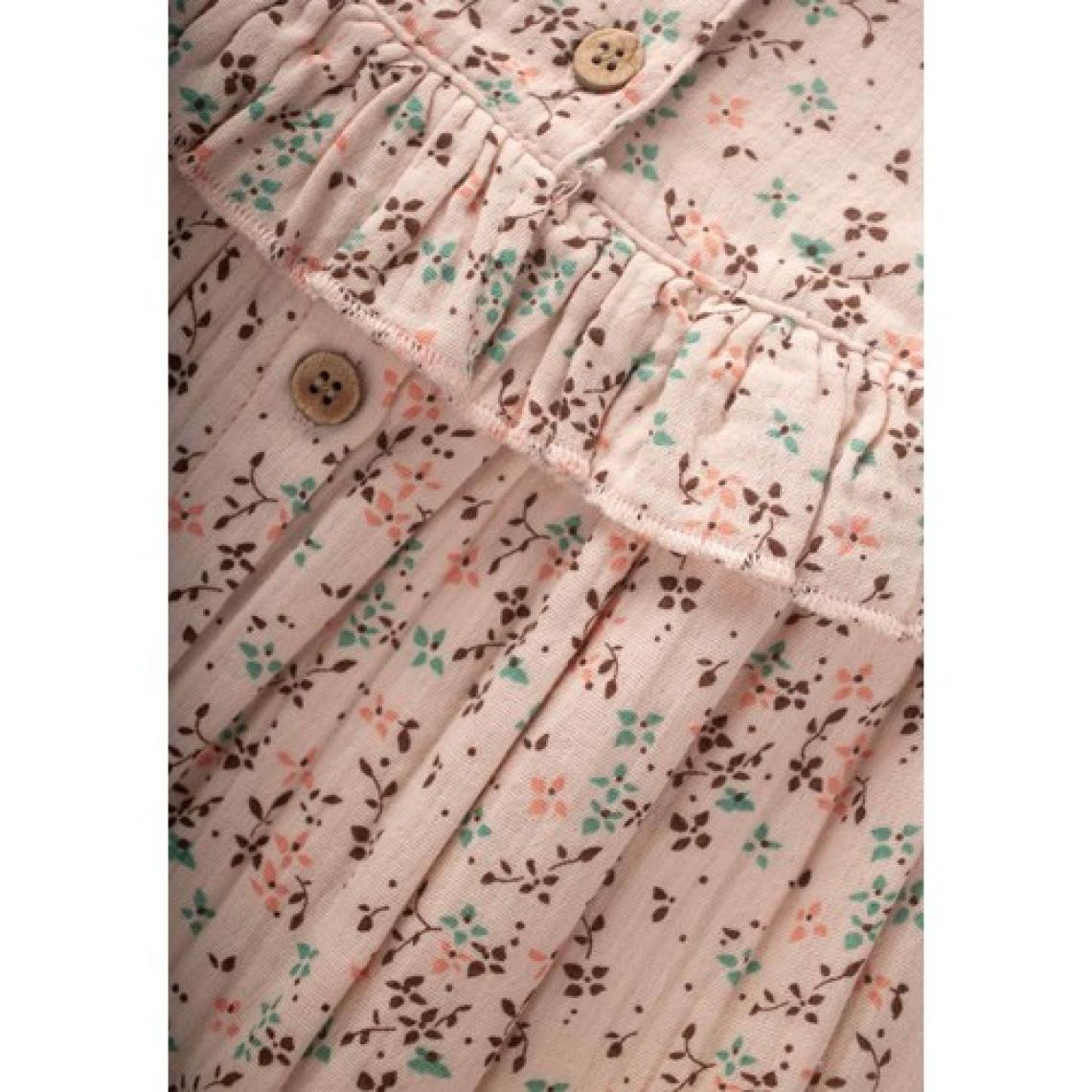 Çıtır Desen Müslin Elbise 0-8 Yaş Pudra Pembe
