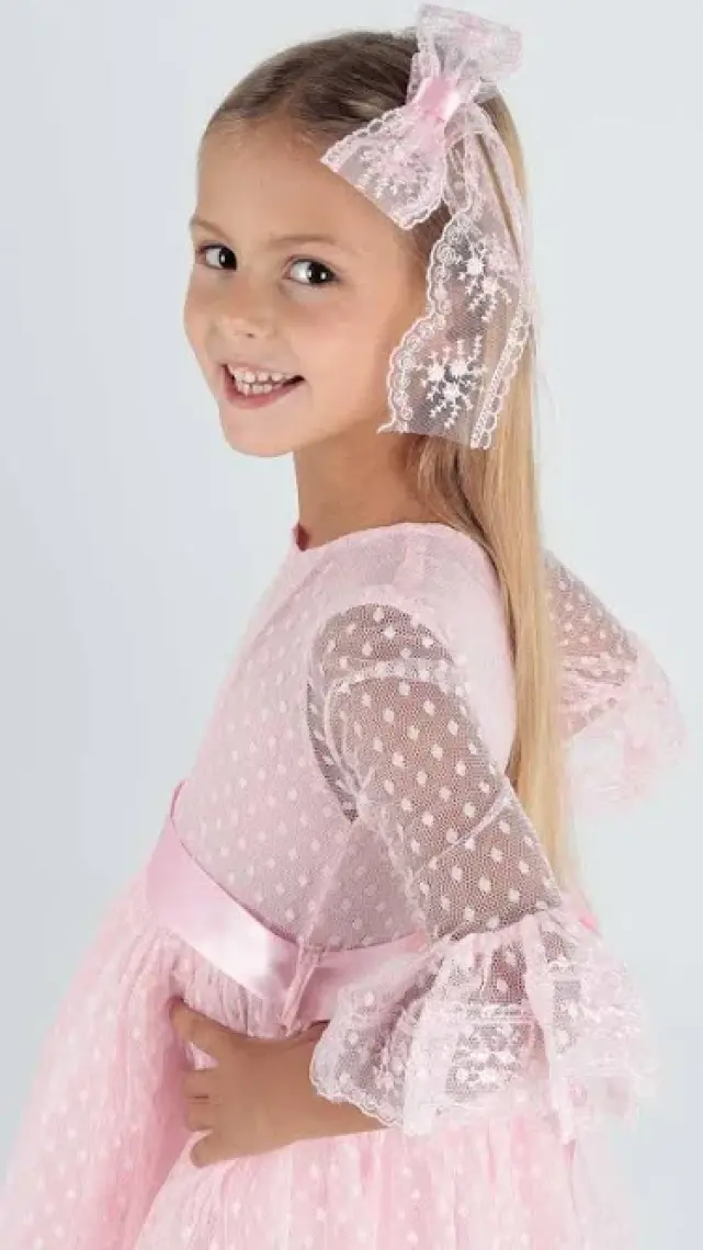Ahenk Kids AHENGİM KIZ ÇOCUK ELBİSE KIZ ÇOCUK TOKALI ELBİSE KIZ ELBİSE TÜL DANTEL ELBİSE AK2209