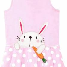 Denokids Havuç Delisi Kız Çocuk Pembe Elbise