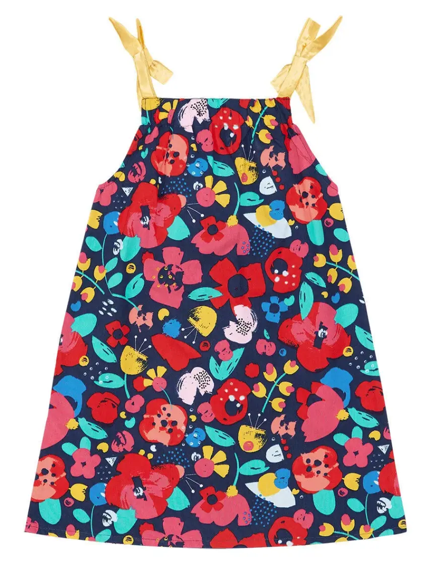 Denokids Bahar Çiçekli Kız Çocuk Elbise