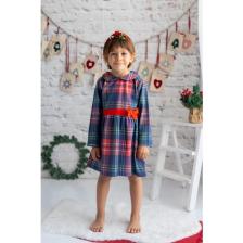 Zeyland Kız Çocuk Ekose Desen Yılbaşı Temalı Elbise