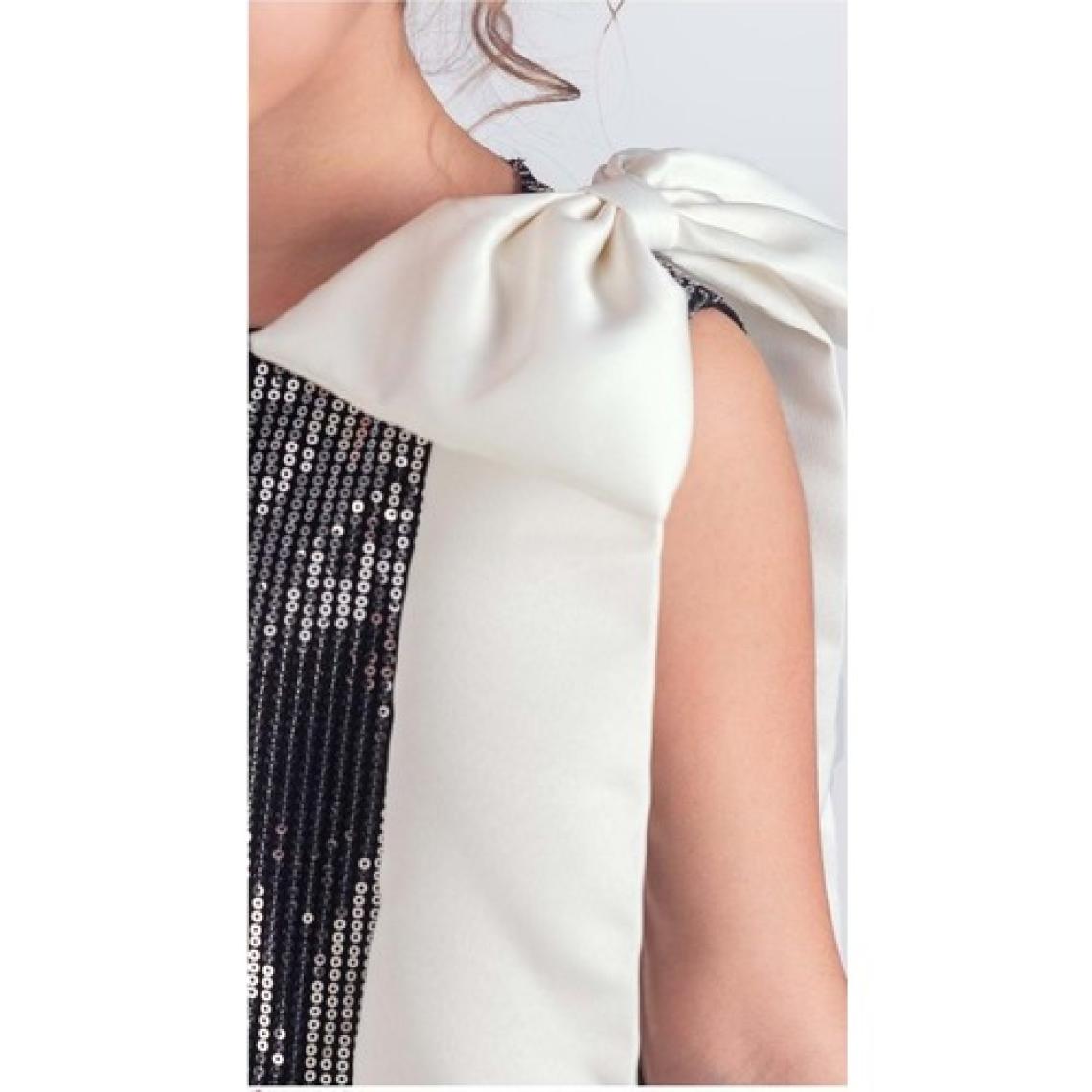 Mnk Baby & Kids Yaka Fiyonk Pul Payet Kumaşlı Kız Çocuk Abiye Elbise M00702