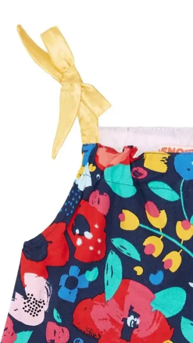 Denokids Bahar Çiçekli Kız Çocuk Elbise