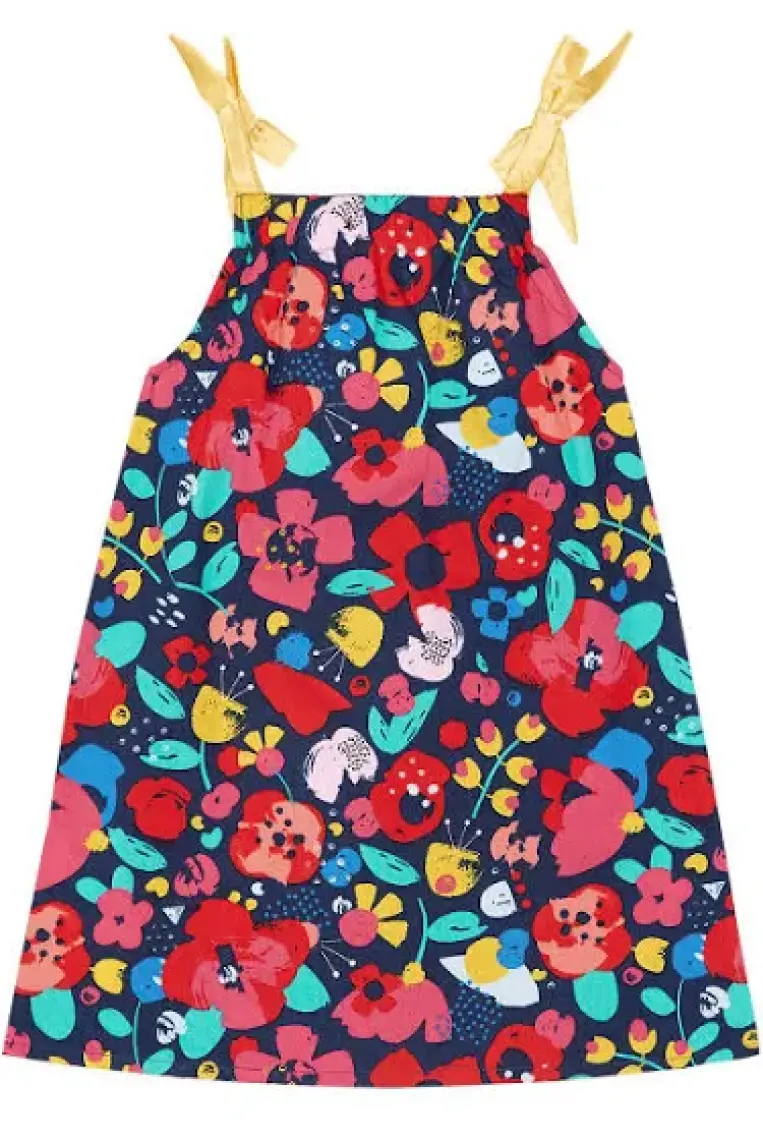 Denokids Bahar Çiçekli Kız Çocuk Elbise