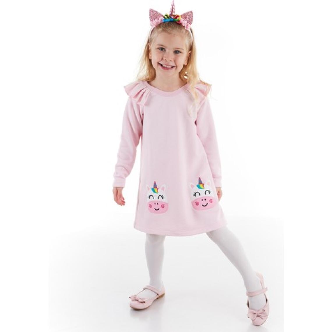 Denokids Cowcorn Pembe Kız Elbise