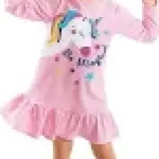 Denokids Unicorn Magic Kız Çocuk Pembe Elbise