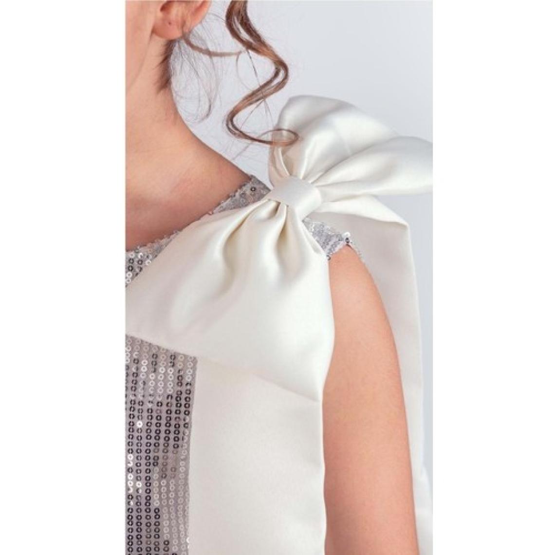 Mnk Baby & Kids Yaka Fiyonk Pul Payet Kumaşlı Kız Çocuk Abiye Elbise M00702
