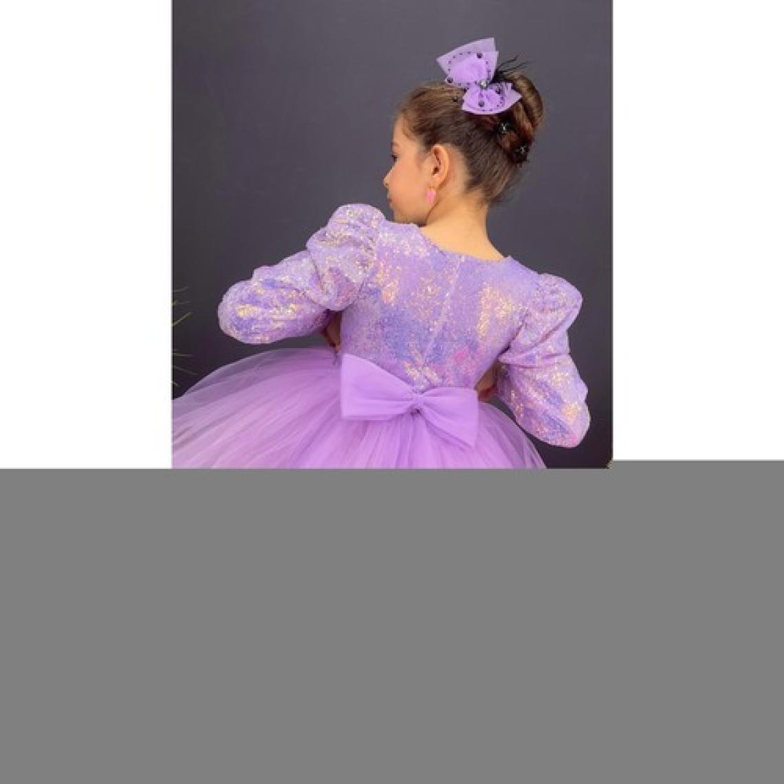 Mnk Baby & Kids Tütü Gren Etekli Kız Çocuk Pul Payetli Uzun Kol Kikidi Elbise MNK0583