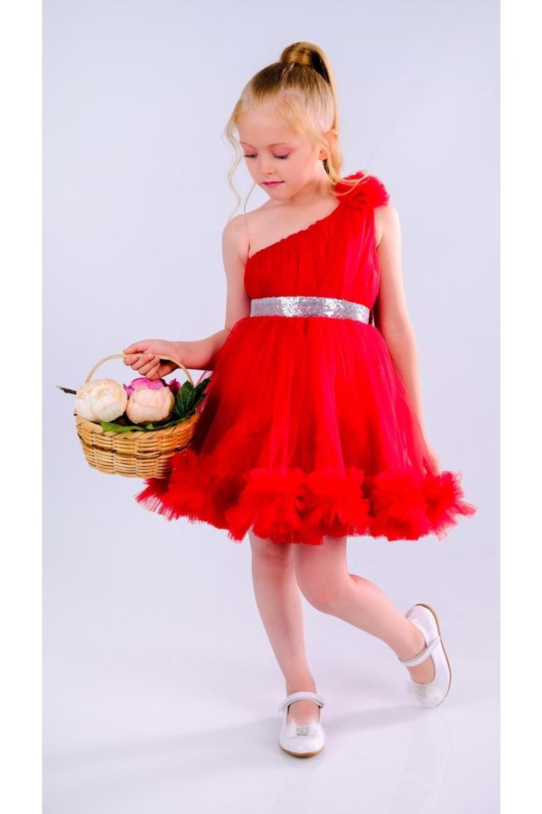Mnk Baby & Kids Tek Omuz Kız Çocuk Abiye MNK0599